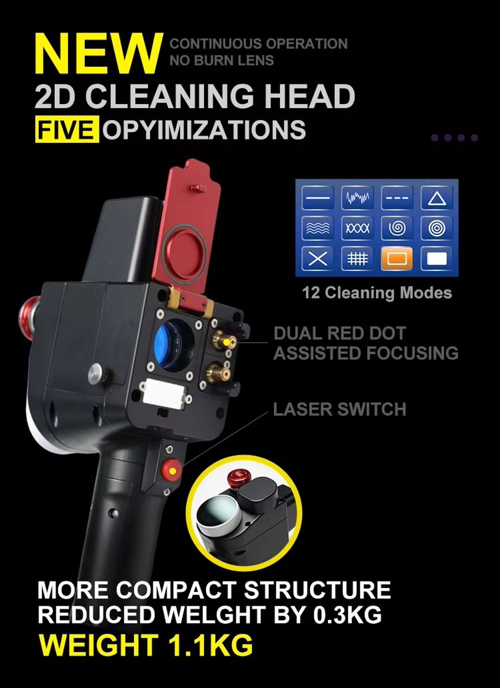 DMK New air Cooling  GT-500w P – обзор и цена Portable Laser Rust Removal