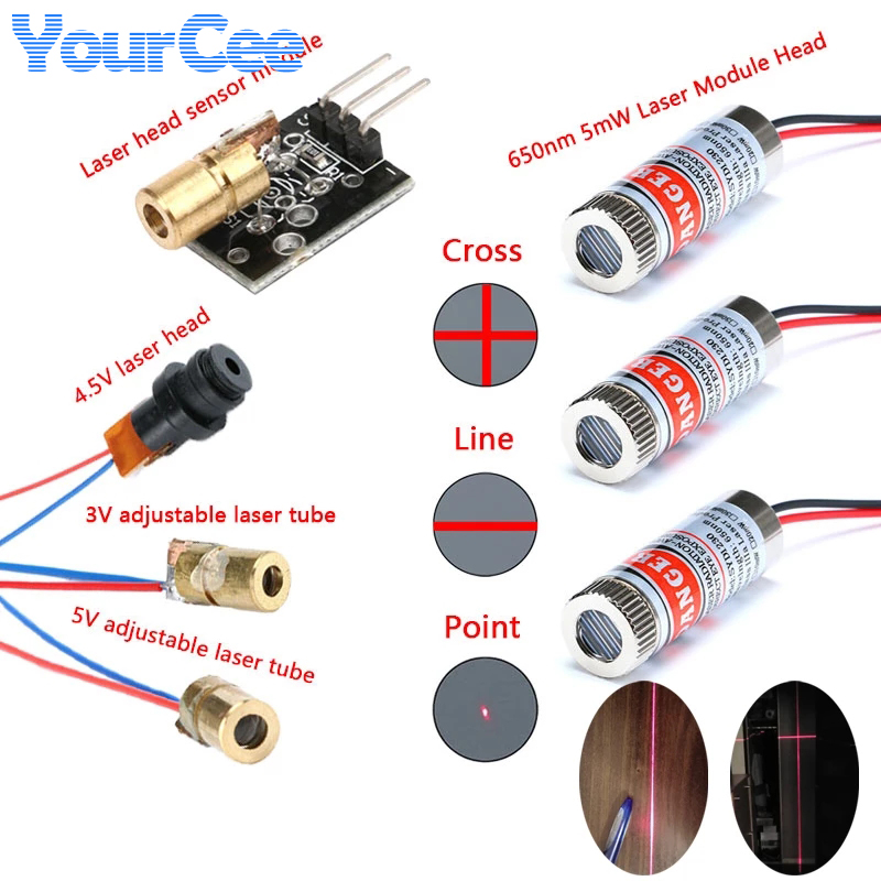 2pcs 650nm 5mW Red Point/Line/ – обзор и цена Industrial Laser Line Module