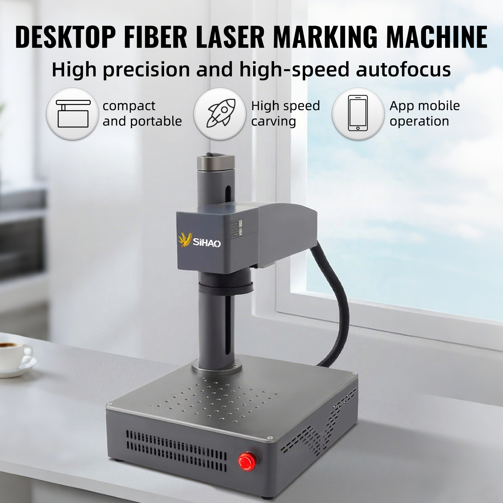 SIHAO Fiber Laser Marking Mach – обзор и цена Industrial Laser Engraving Machine For Metal